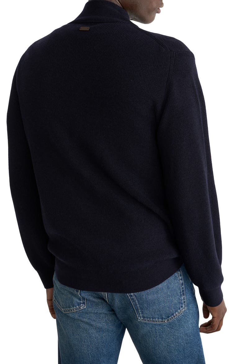 Merino Wool Full Zip Cardigan, Alternate, color, NAVY