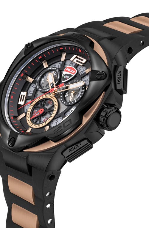 Ducati Corse Motore Chronograph Silicone Strap Watch, 49mm