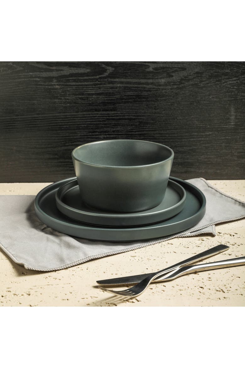 Celina Stoneware 16-Piece Dinnerware Set, Alternate, color, Gray Matte