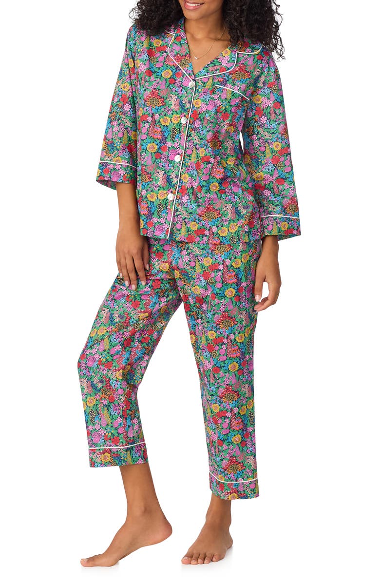 BedHead Pajamas Floral Print Short Sleeve Crop Pajamas, Alternate, color, 