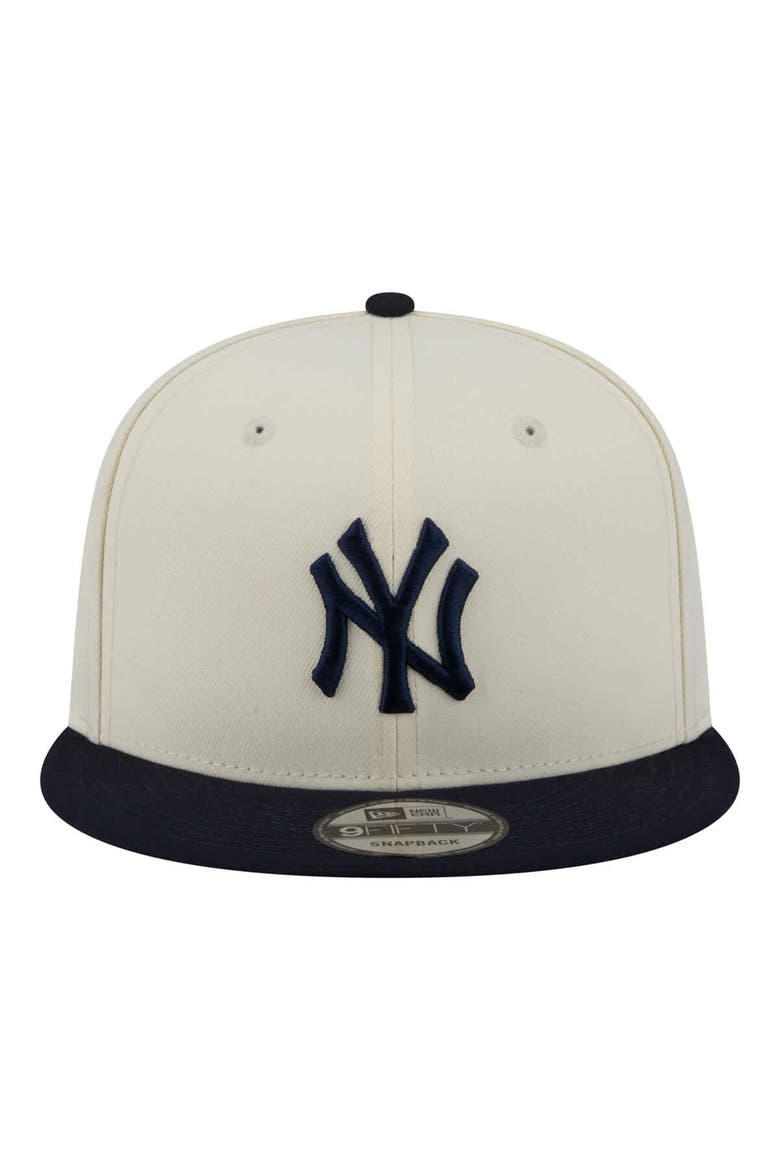 Men's New Era Cream/Navy New York Yankees Localized 9FIFTY Snapback Hat, Alternate, color, Cream