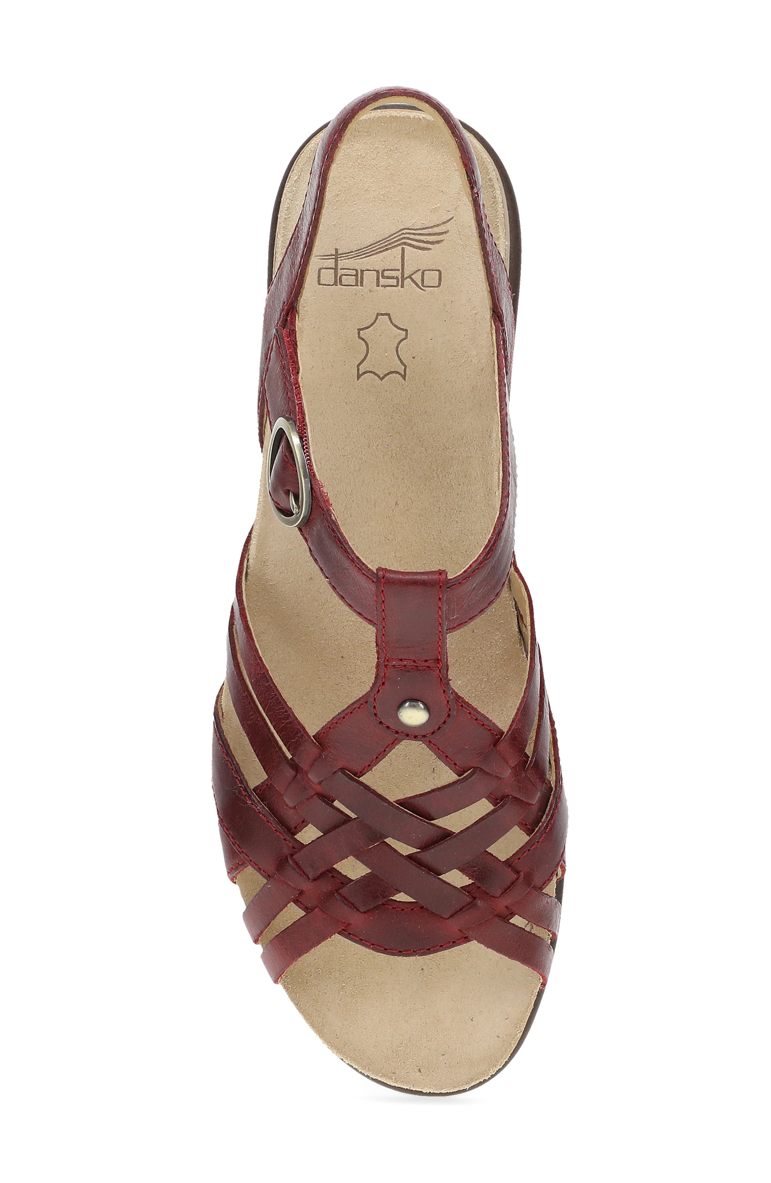 Dansko Christa Slingback Platform Wedge Sandal, Alternate, color, Plum