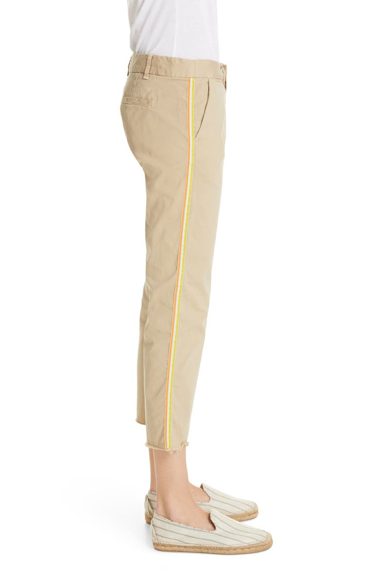 East Hampton Side Tape Crop Pants (Nordstrom Exclusive), Alternate, color, DESRT SAND ORANGE/ YELLOW TAPE