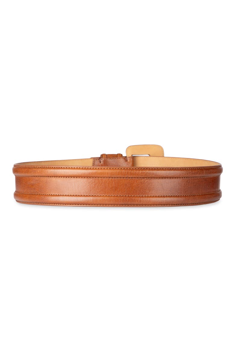 Covered Buckle Faux Leather Belt, Alternate, color, LIGHT BROWN