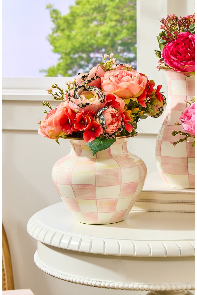 Rosy Check Large Enameled Steel Vase, Alternate, color, ROSY