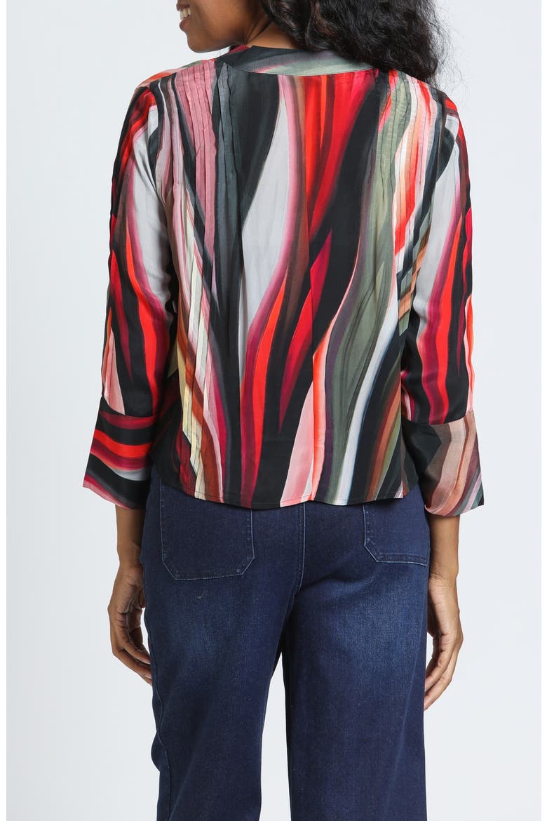 Pleated Long Sleeve Shirt, Alternate, color, SUNSET EMBER/SAGE