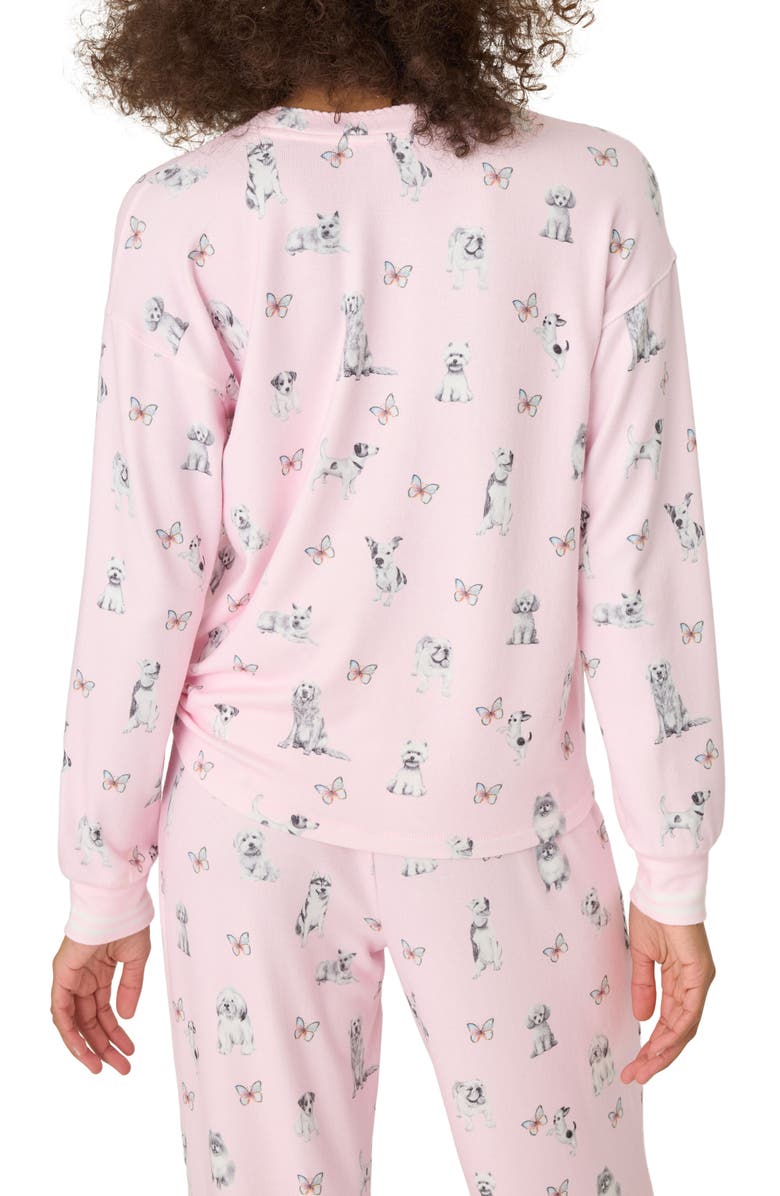 PJ Salvage Butterfly Long Sleeve Pajama Top, Alternate, color, Pink Tint