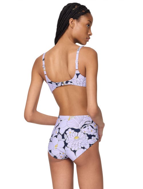 Kate Spade New York Garden Shirred Underwire Bra Top In Blue