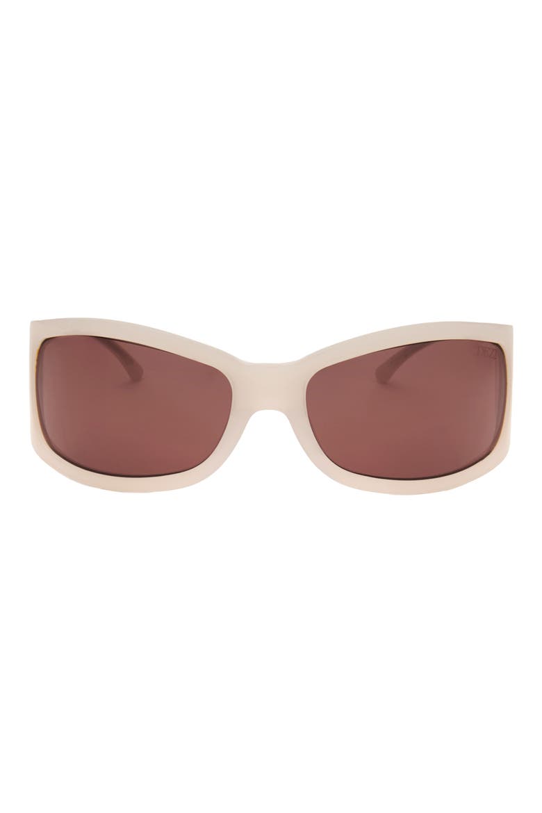 Slim Thique Wrap Sunglasses, Main, color, CREAM / BURNT ORANGE