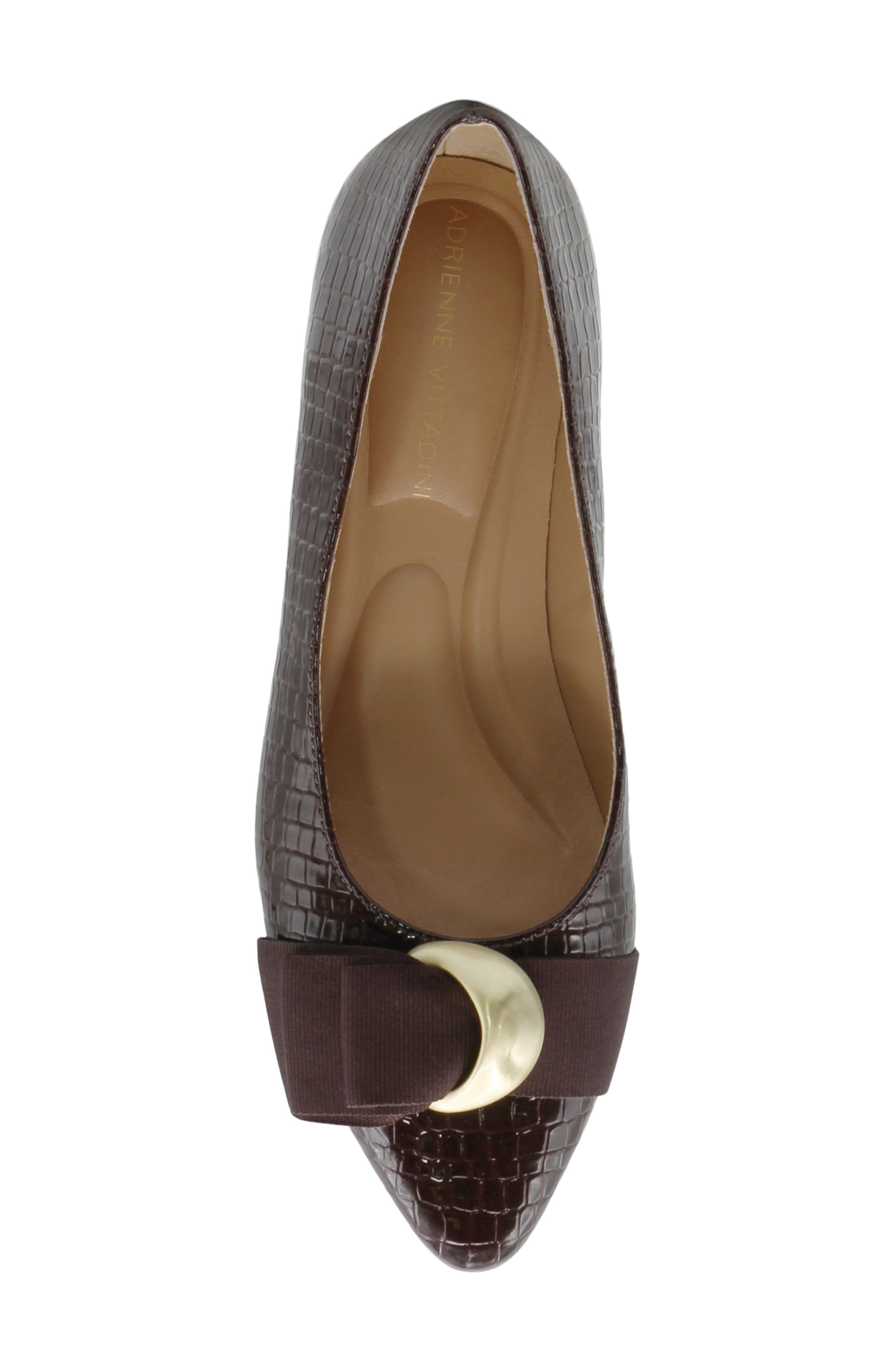Penchant Croc Embossed Faux Leather Pump, Alternate, color, DK BRN CROC