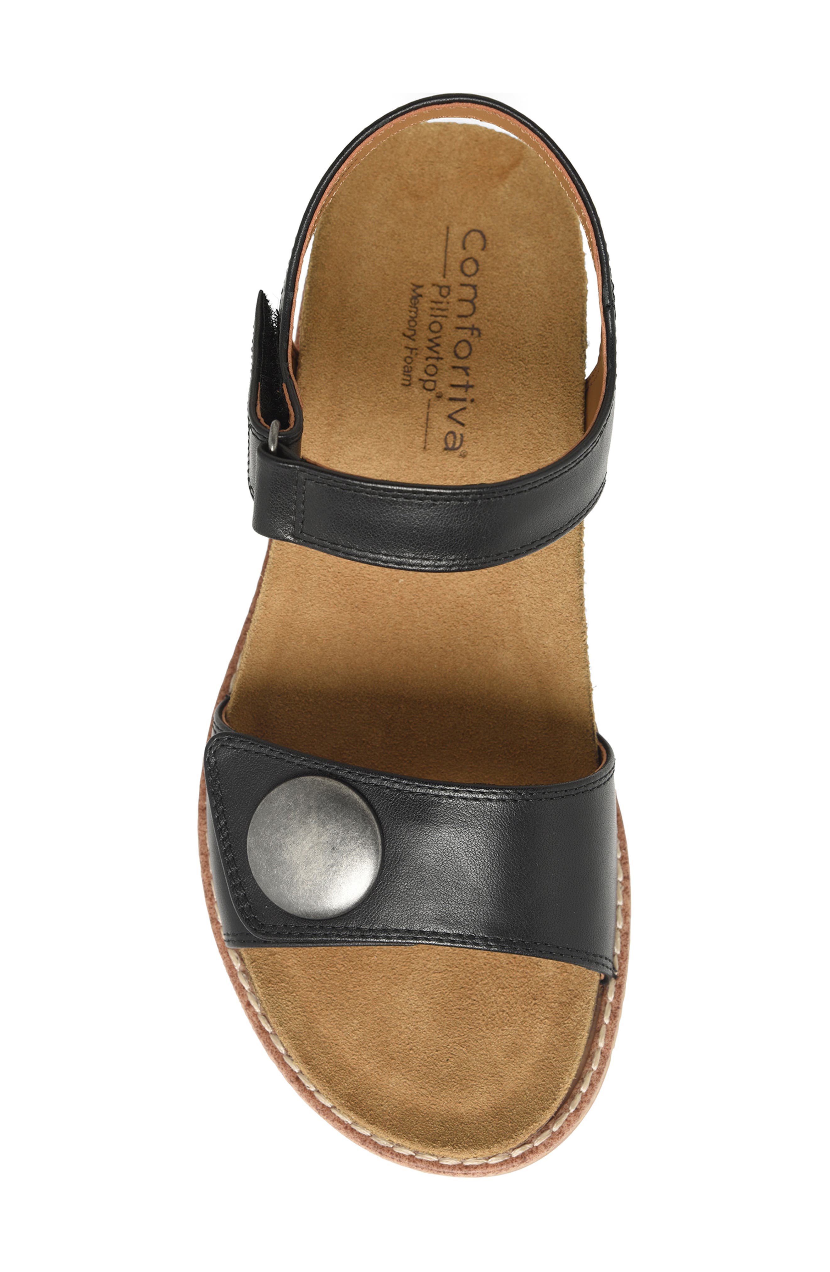 Comfortiva Gwen Wedge Sandal, Alternate, color, Black