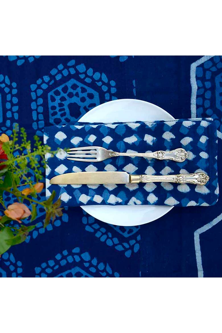 Artisan Printed Cloth Napkins, Alternate, color, Blue