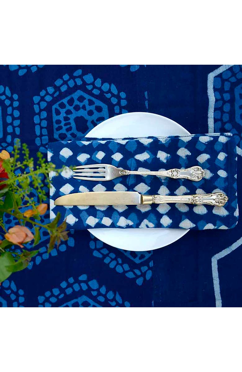 Ichcha Artisan Printed Cloth Napkins, Alternate, color, Blue