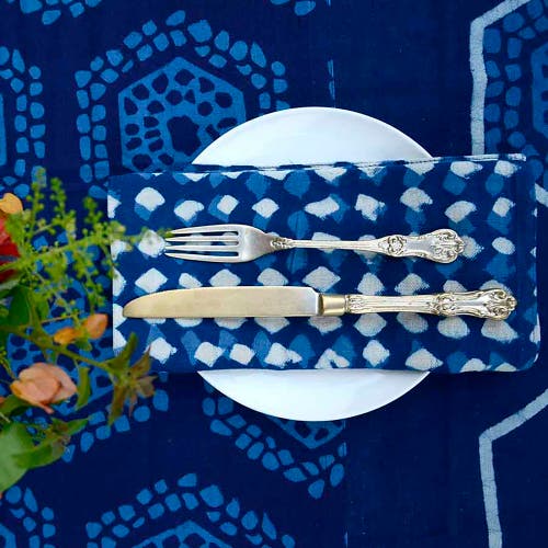 Ichcha Artisan Printed Cloth Napkins In Blue