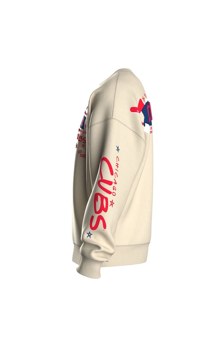 Women's Fanatics  Beige Chicago Cubs Graffiti Fleece Sweatshirt, Alternate, color, Beige