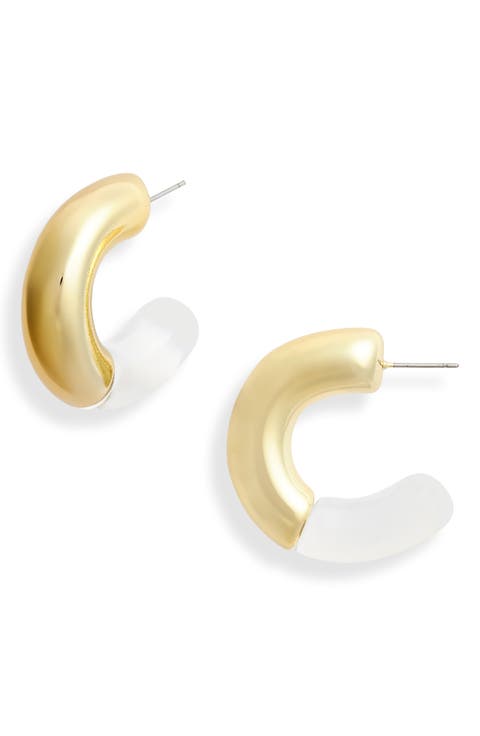 Metal & Resin Hoop Earrings