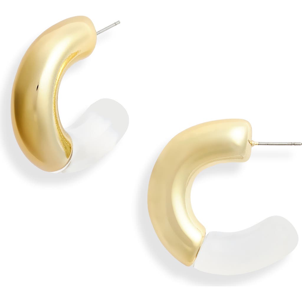 Open Edit Metal & Resin Hoop Earrings