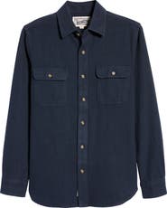 Schott NYC Solid Two-Pocket Flannel Button-Up Shirt
