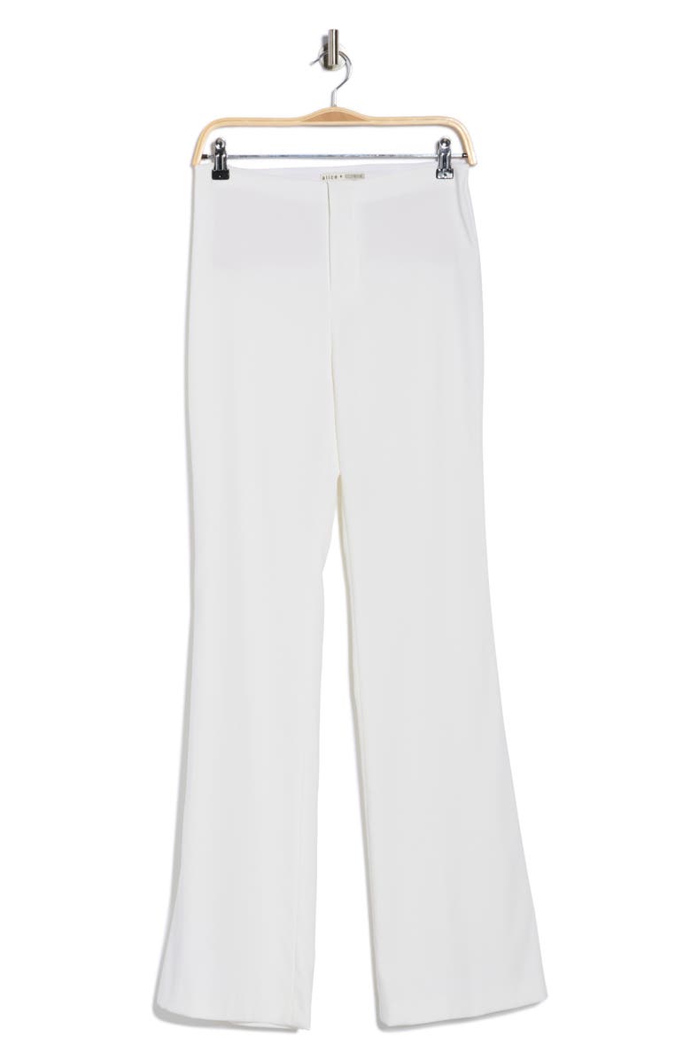 Alice + Olivia Teeny Low Rise Fit & Flare Bootcut Pants, Alternate, color, White