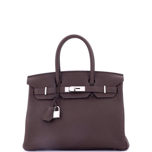 Pre-owned Hermes  Hermes Birkin Handbag Brown Togo With Palladium Hardware 30 In Brown