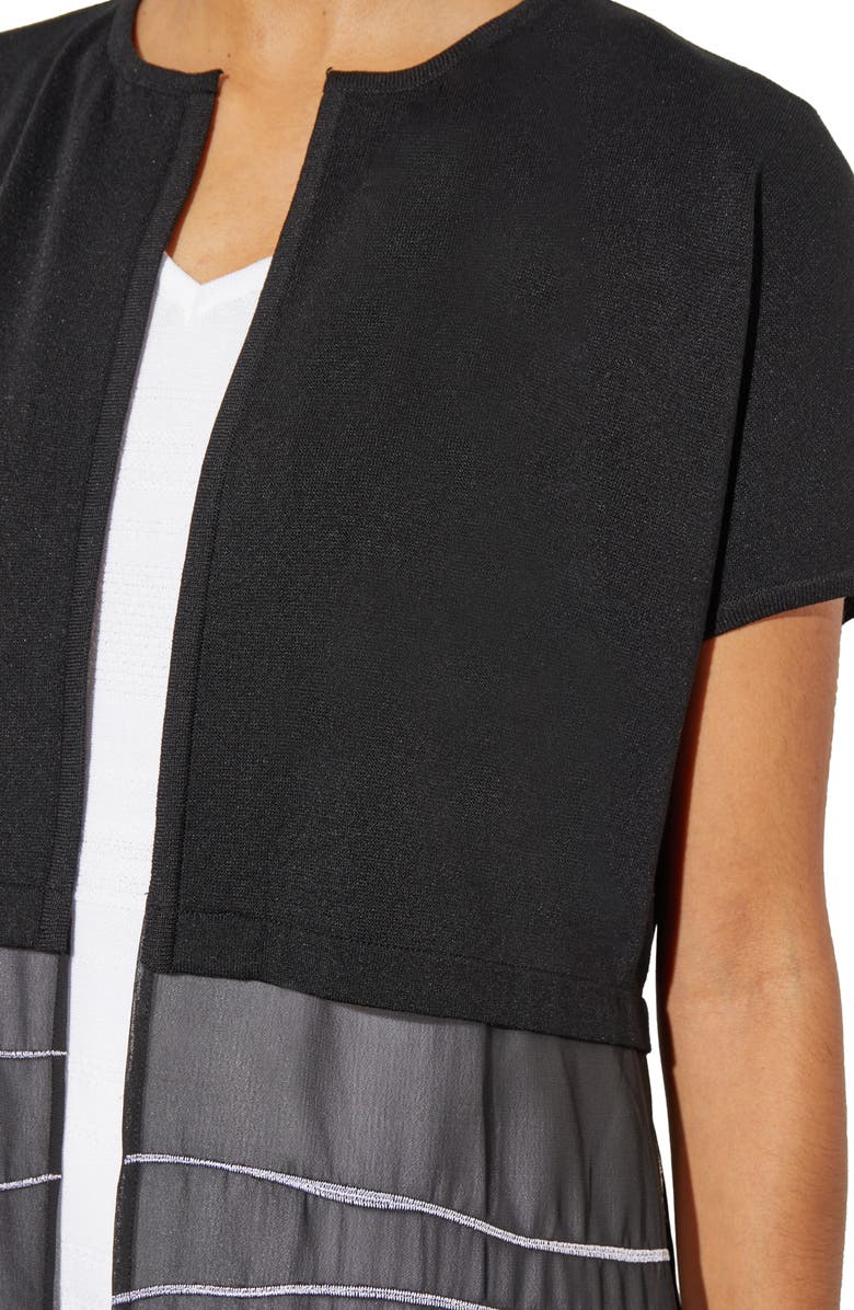 Ming Wang Landscape Short Sleeve Mix Media Duster, Alternate, color, 