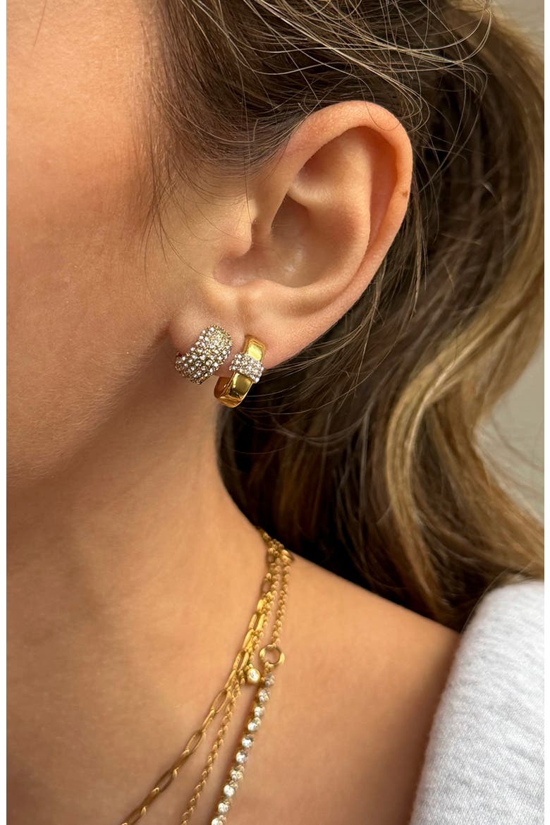 Sia Waterproof Huggie Hoop Earring Set, Alternate, color, GOLD