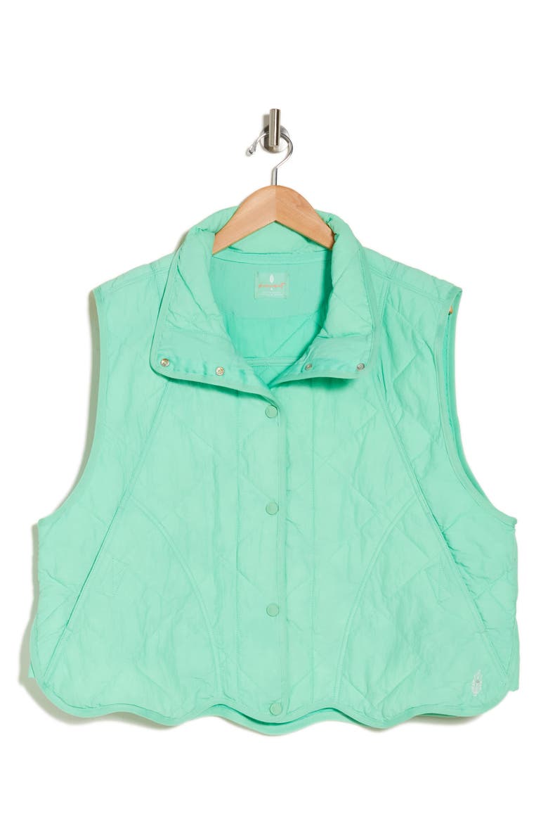 Quinn Quilted Crop Puffer Vest, Alternate, color, HOLLY
