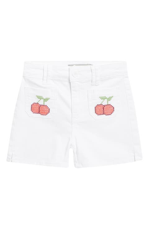 Kids' Cherry Needlepoint Denim Shorts (Big Kid)