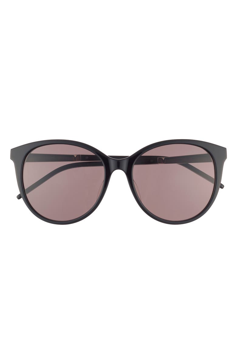 Saint Laurent 56mm Cat Eye Sunglasses, Main, color, Black Silver Black