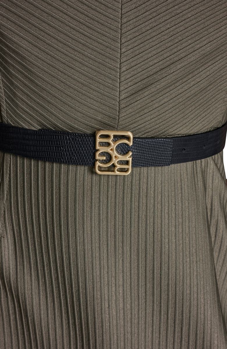 BCBG Sleeveless Belted Minidress, Alternate, color, Moss