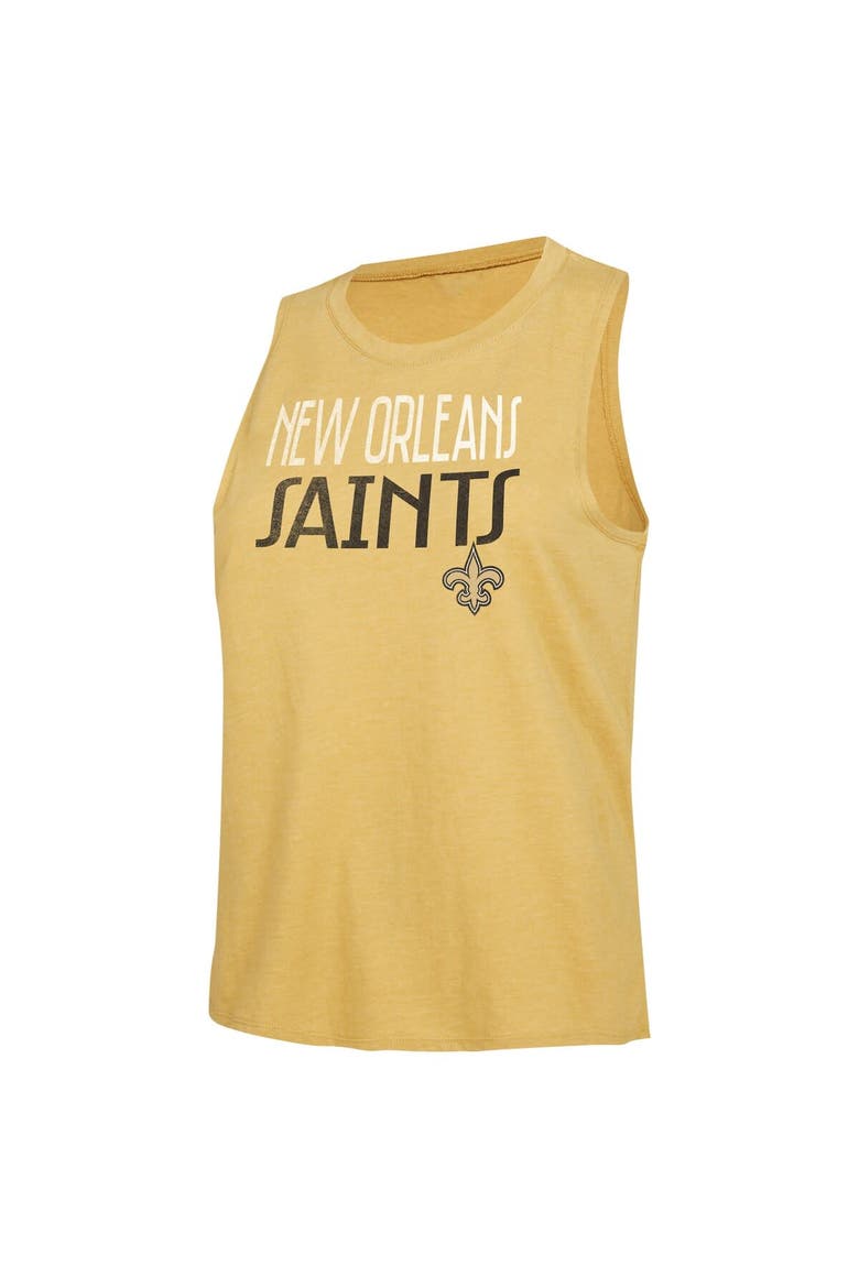 Women's Concepts Sport Black/Gold New Orleans Saints Muscle Tank Top & Pants Lounge Set, Alternate, color, Black