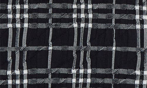 Burberry Check Turtleneck Wool Blend Dress In Black