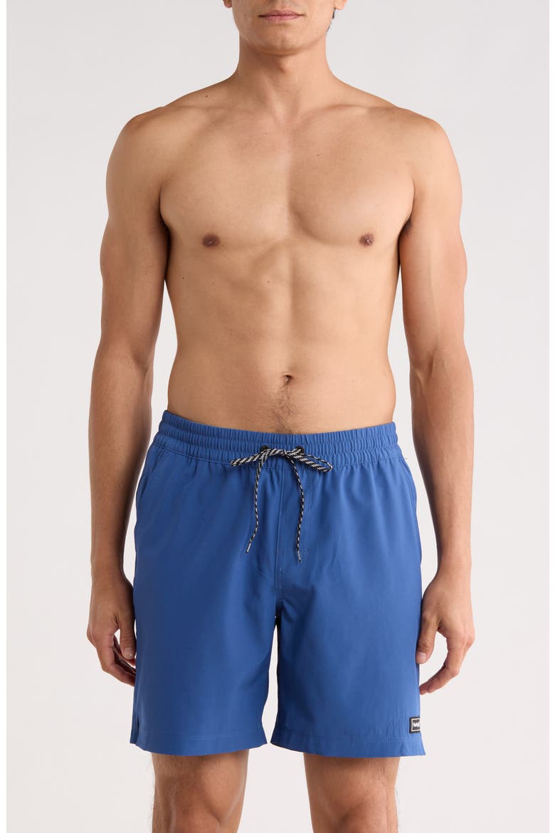 Solid Volley Swim Shorts, Main, color, SUBMARINE
