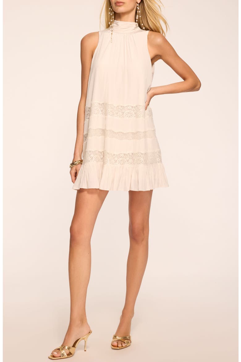 Samantha Lace Inset Minidress, Main, color, BONE
