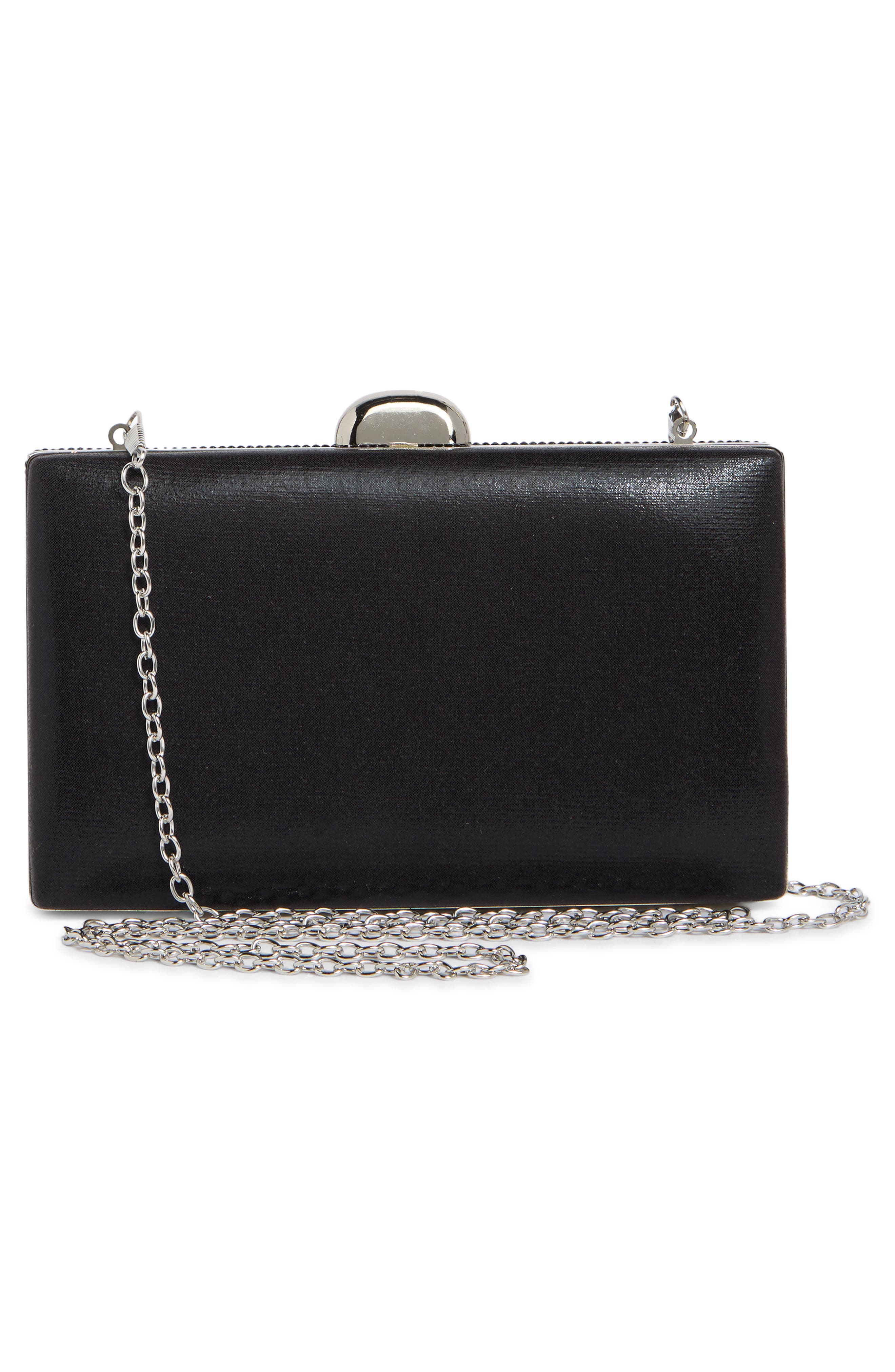 ALESSIA BIANCHI Crystal Frame Clutch, Alternate, color, Black