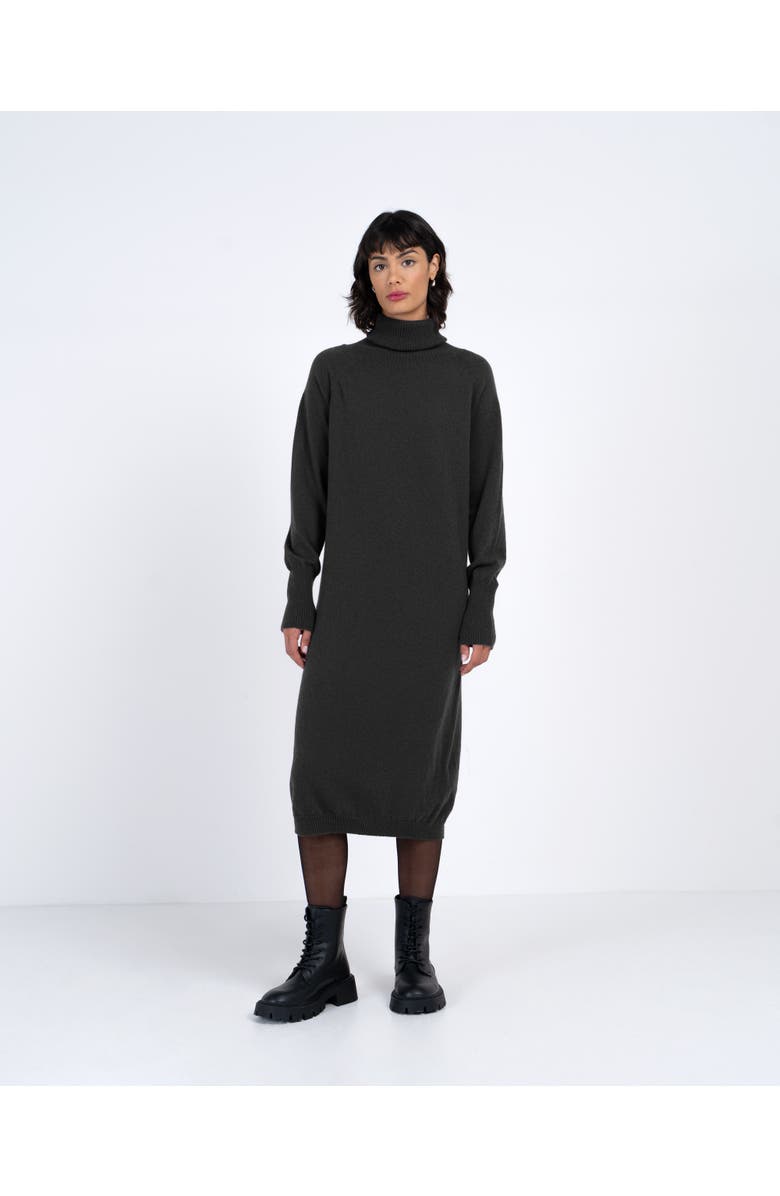 Kettlewell Turtle Neck Knitted Dress, Main, color, Charcoal Marl