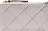 Tory Burch Fleming Quilted Zip Leather Card Case