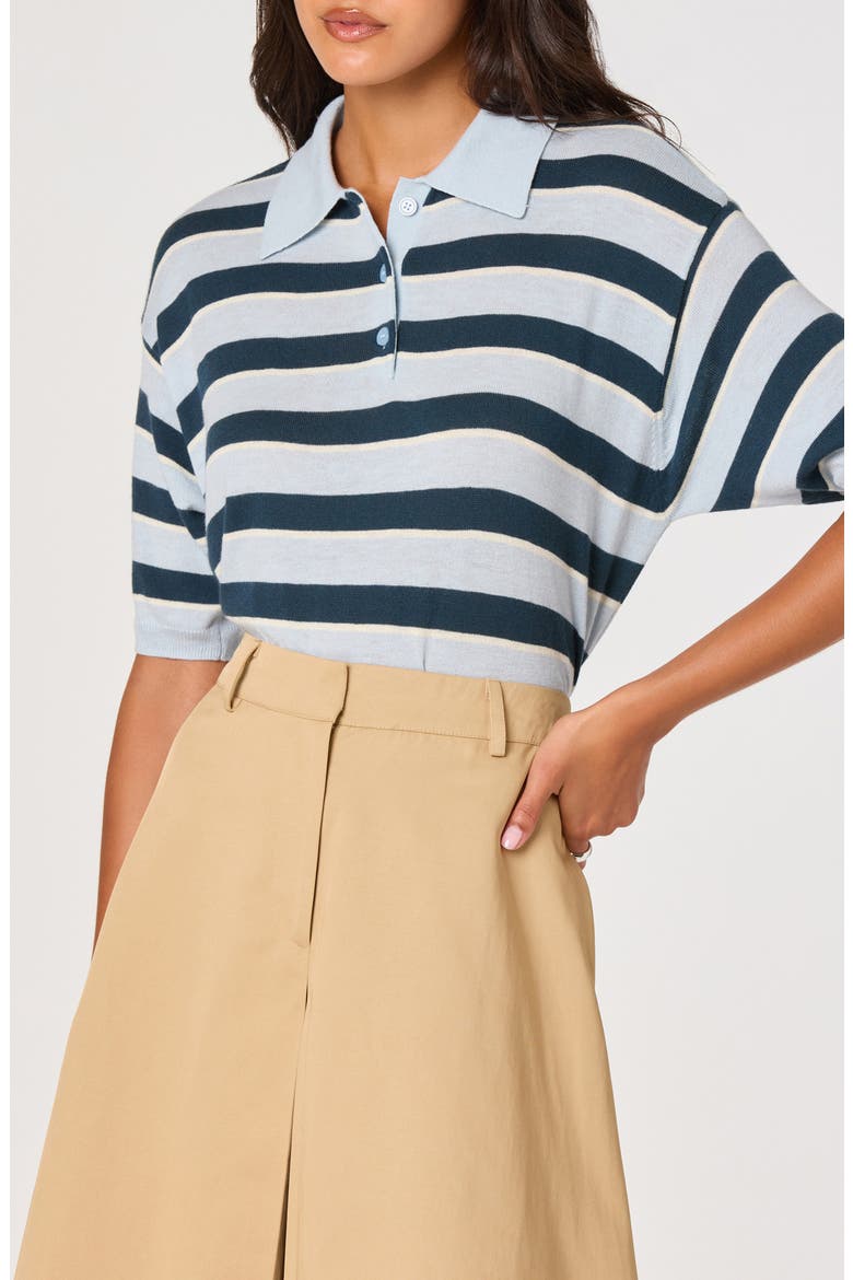 Scottie Stripe Knit Polo, Main, color, BLUE STRIPE