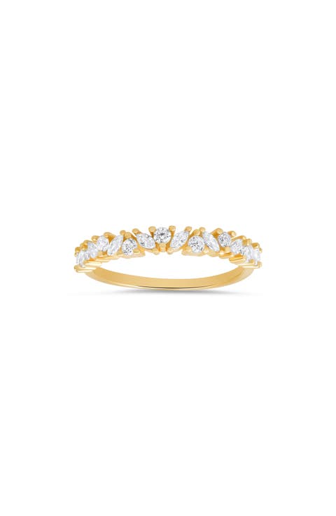 Cubic Zirconia Multicut Band Ring