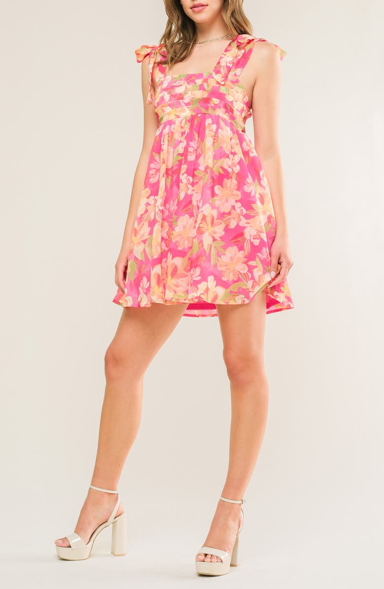 FLYING TOMATO Print Minidress, Alternate, color, Fuchsia