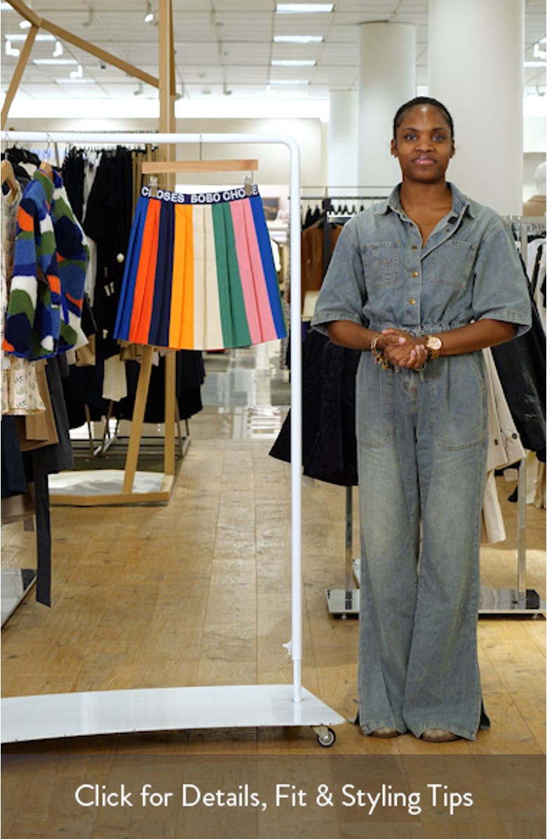 Kid" Pleated Colorblock Skirt, sales video thumbnail