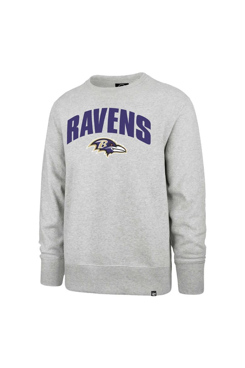 Men's '47 Gray Baltimore Ravens Headline Pullover Sweatshirt, Alternate, color, Gray