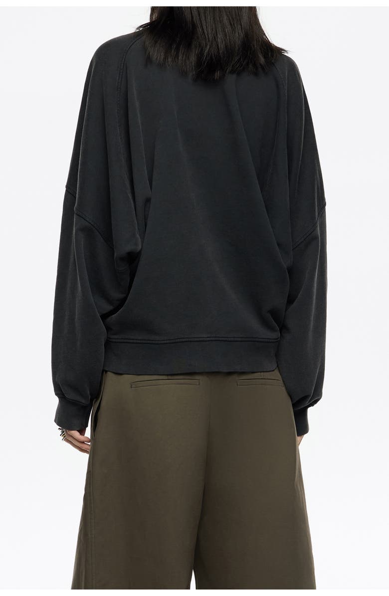 Bimba y Lola Embroidered Logo Balloon Sweatshirt, Alternate, color, Washed Black