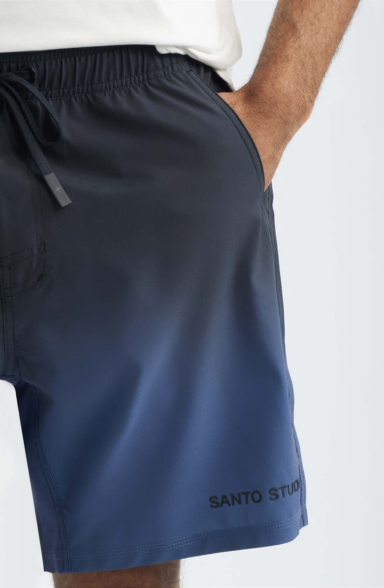 SANTO STUDIO Tempo Faded Tech Drawstring Shorts - Arman Tsarukyan Edition, Alternate, color, Black Fade