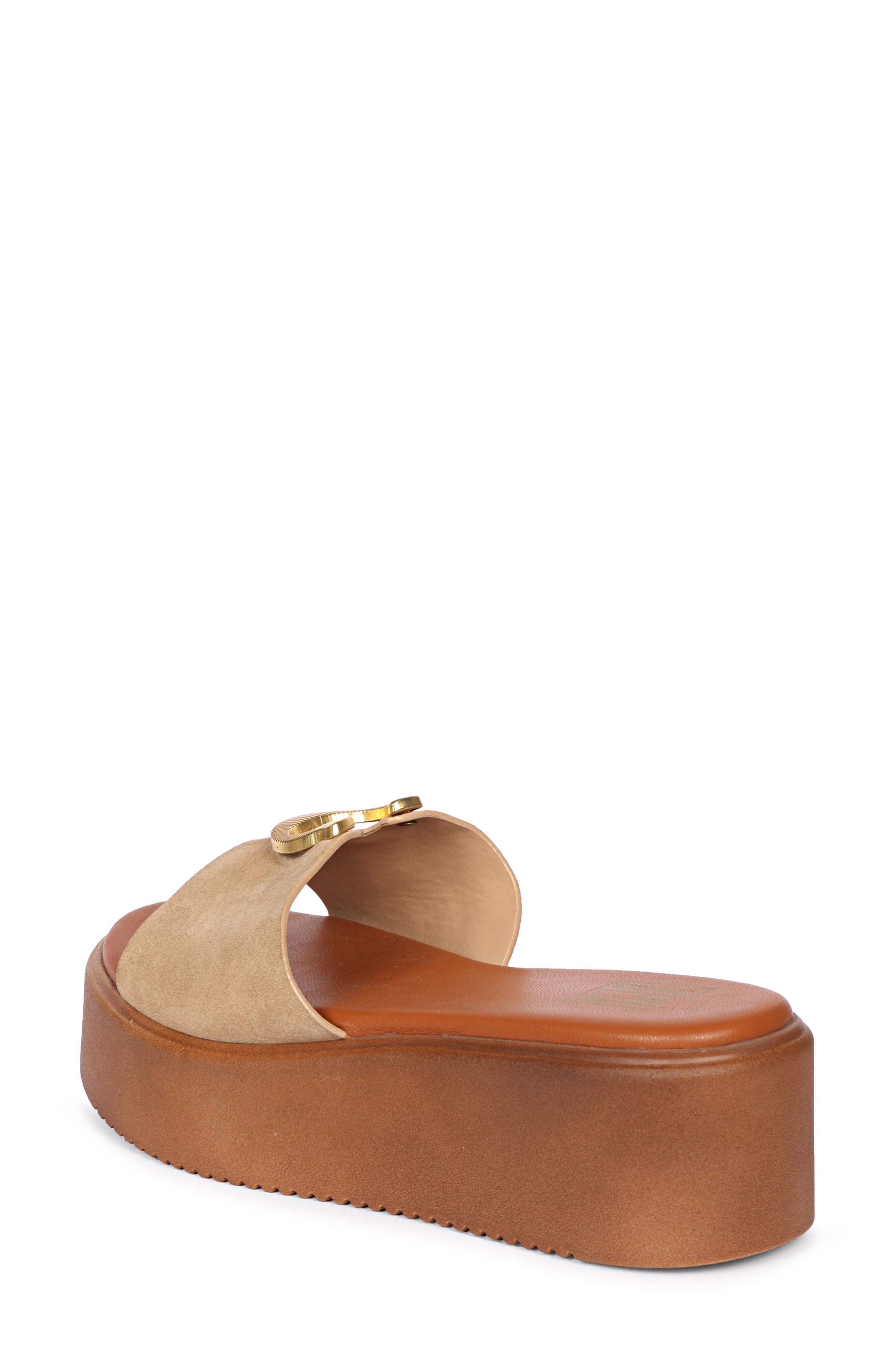 VIVI BLU Senna Platform Wedge Slide Sandal, Alternate, color, Beige