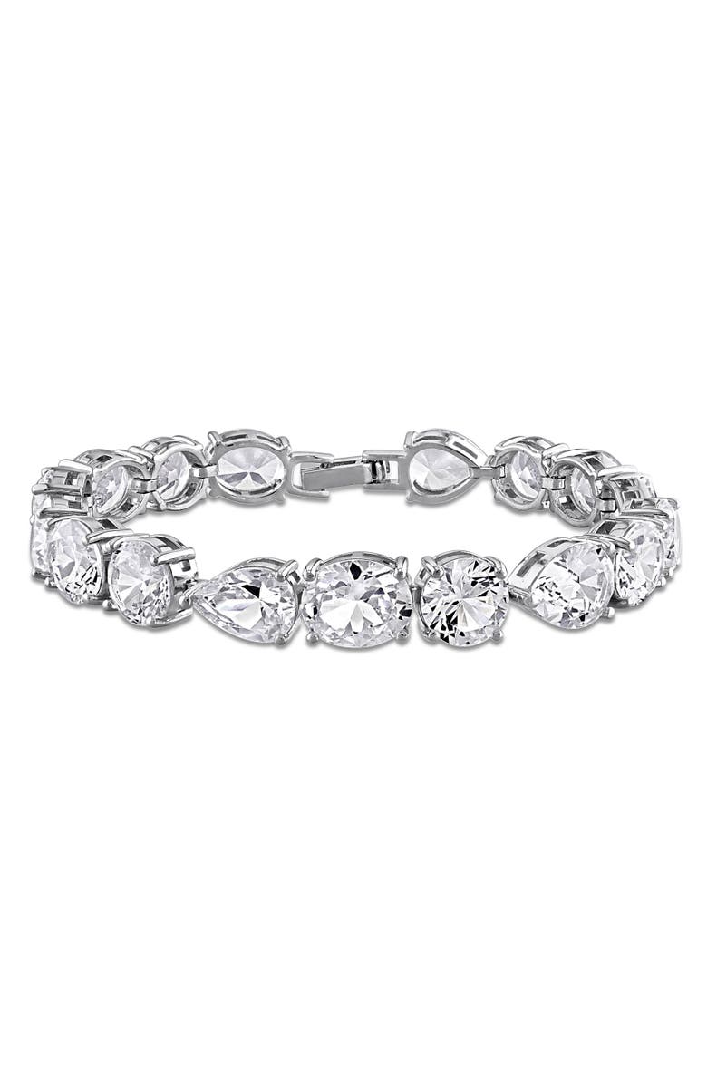 Julianna B. Lab-Created White Sapphire Bracelet, Main, color, Sterling Silver