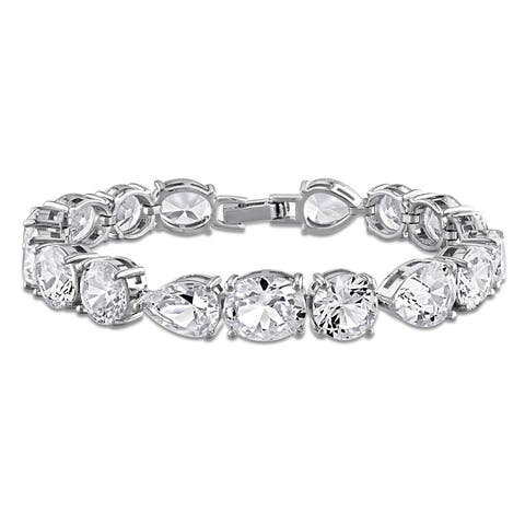 Lab-Created White Sapphire Bracelet