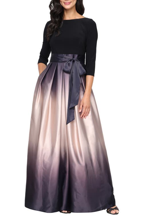 Sl Fashions 3/4 Length Sleeve Ombre Dress In Multi
