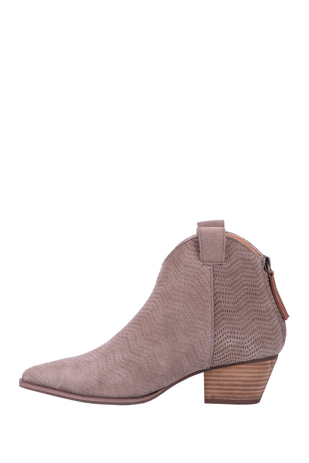 DAN POST BOOT COMPANY Kuster Suede Perforated Western Ankle Boot, Alternate, color, 