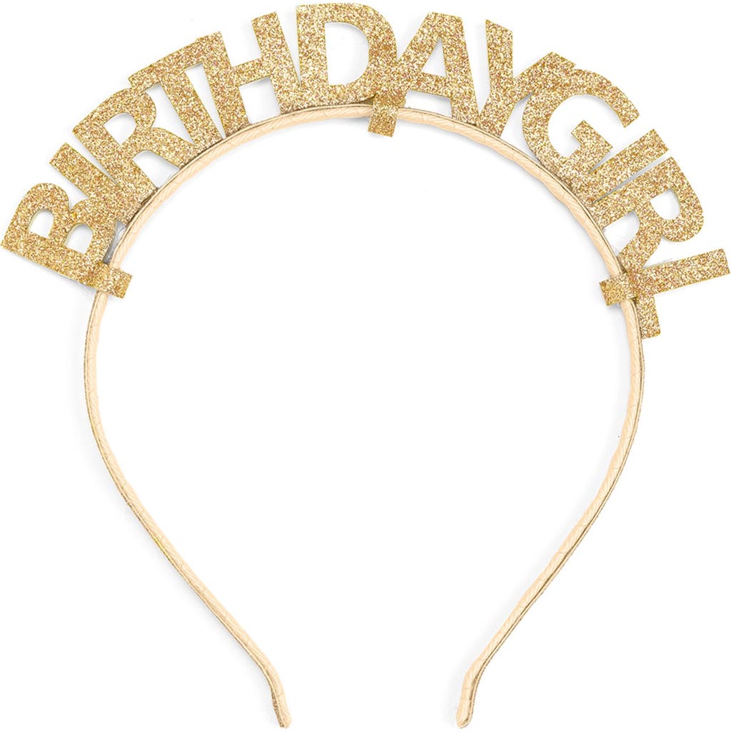 Sweet Wink Gold Birthday Girl Headband In Gold